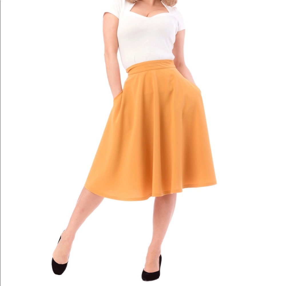 Mustard Circle Skirt - Picture 2 of 3